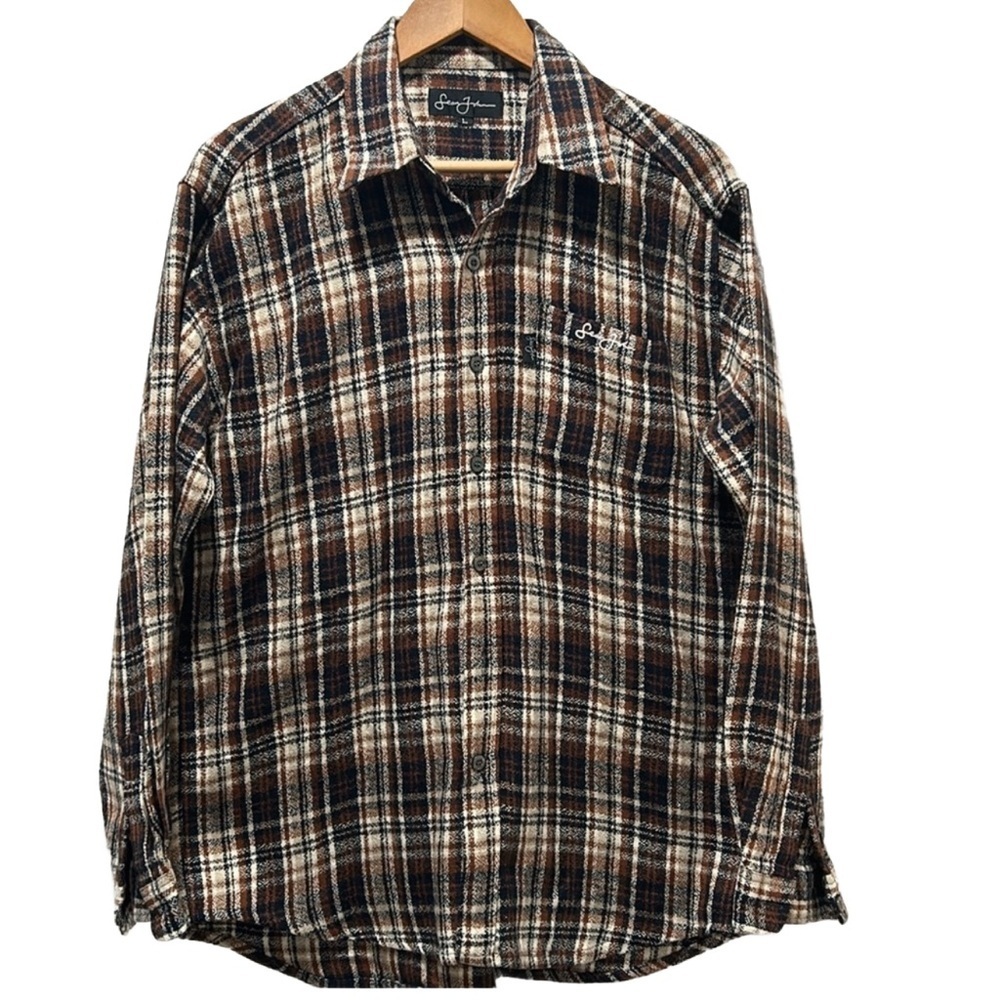 Sean John men’s long sleeve shirt size L GUC brown colors…